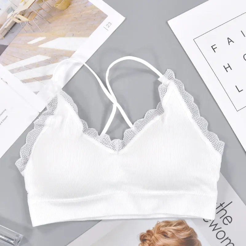 Lace Cross Back Sports Yoga Bra - Lingerie