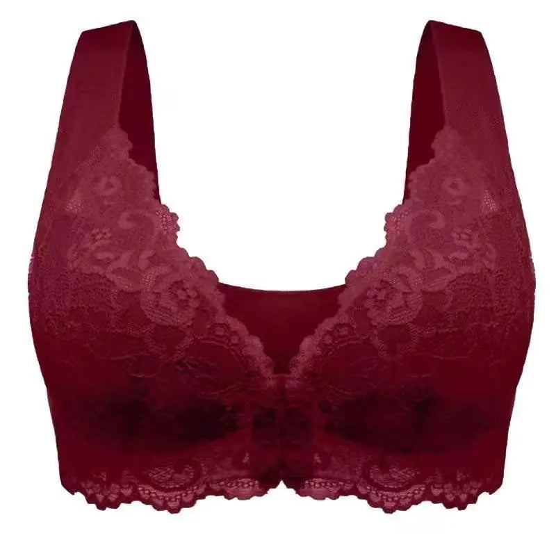 Lace Wireless Bra for Women - Plus Size Front Closure - Lingerie