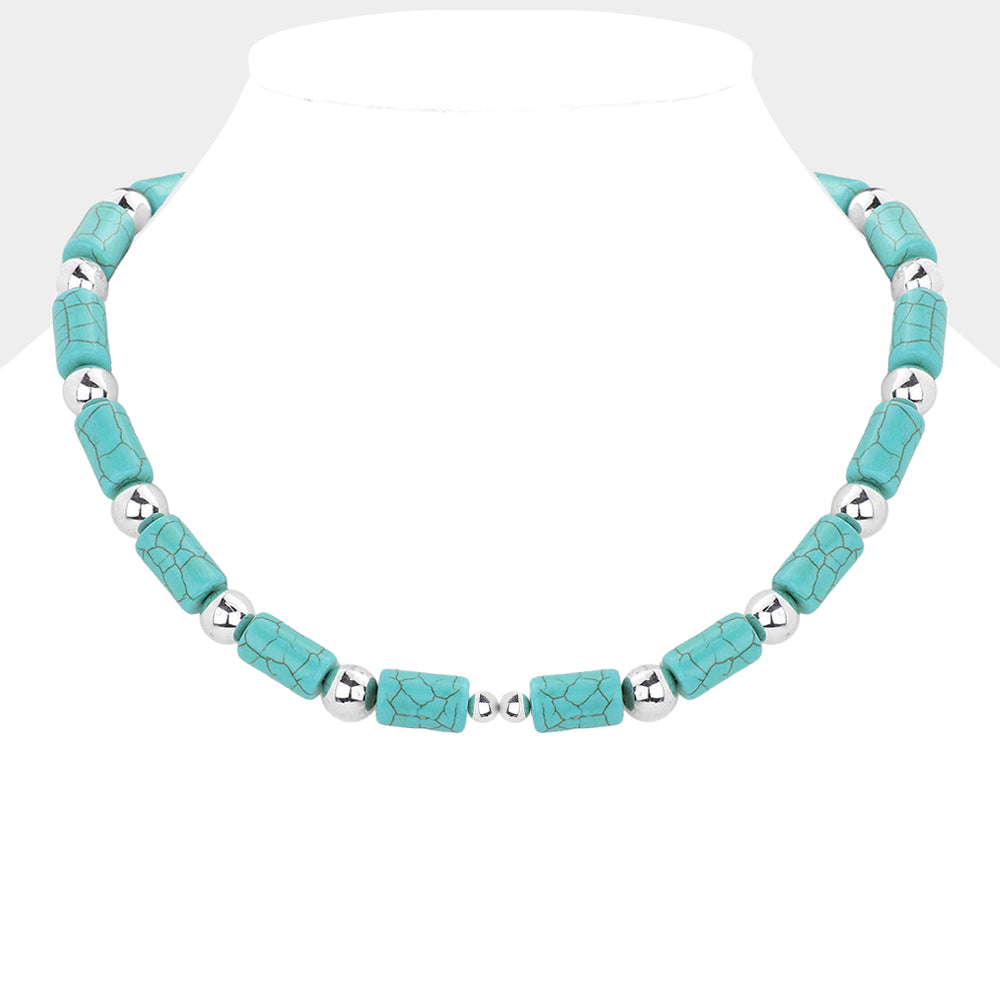 Bead Accented Turquoise Necklace