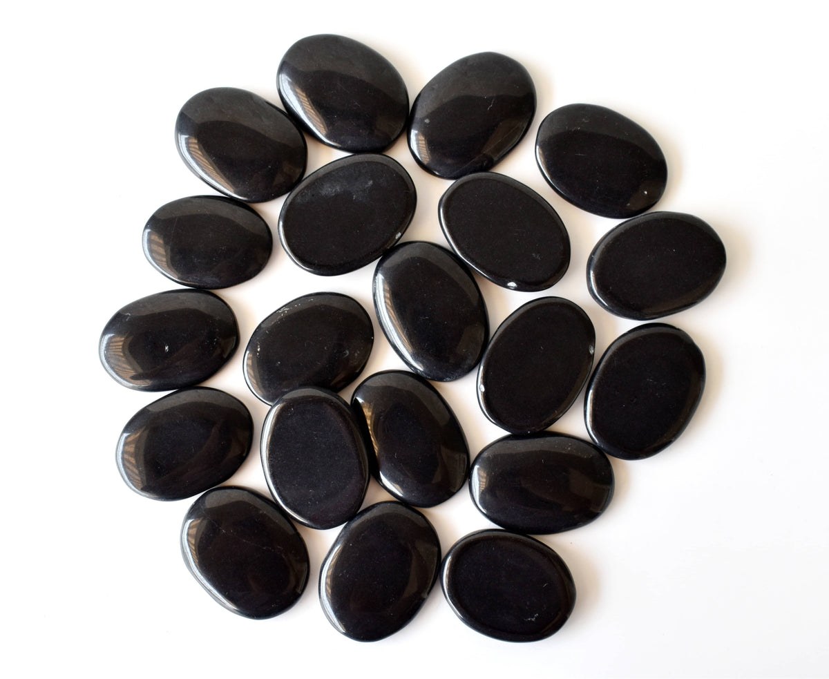Black Tourmaline Worry  Stones (Meditation and Self-Acceptance)