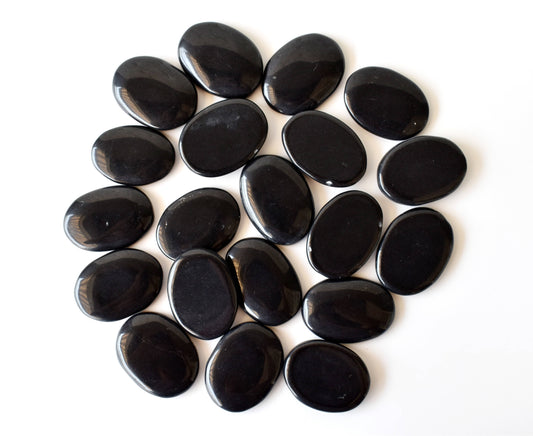 Black Tourmaline Worry  Stones (Meditation and Self-Acceptance)