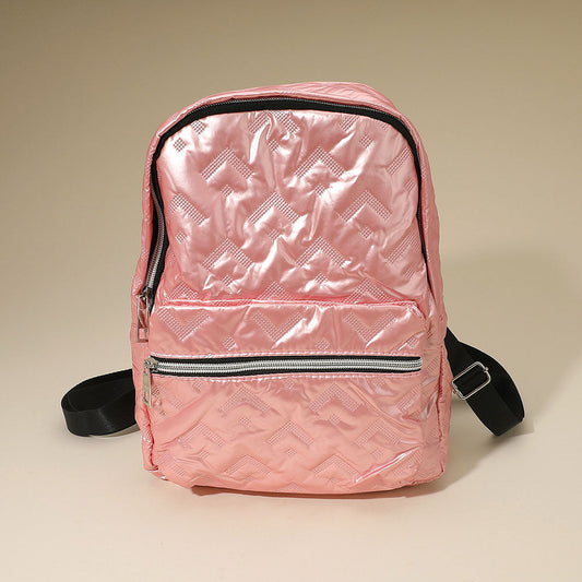 Shiny Quilted Everyday Backpack Bag