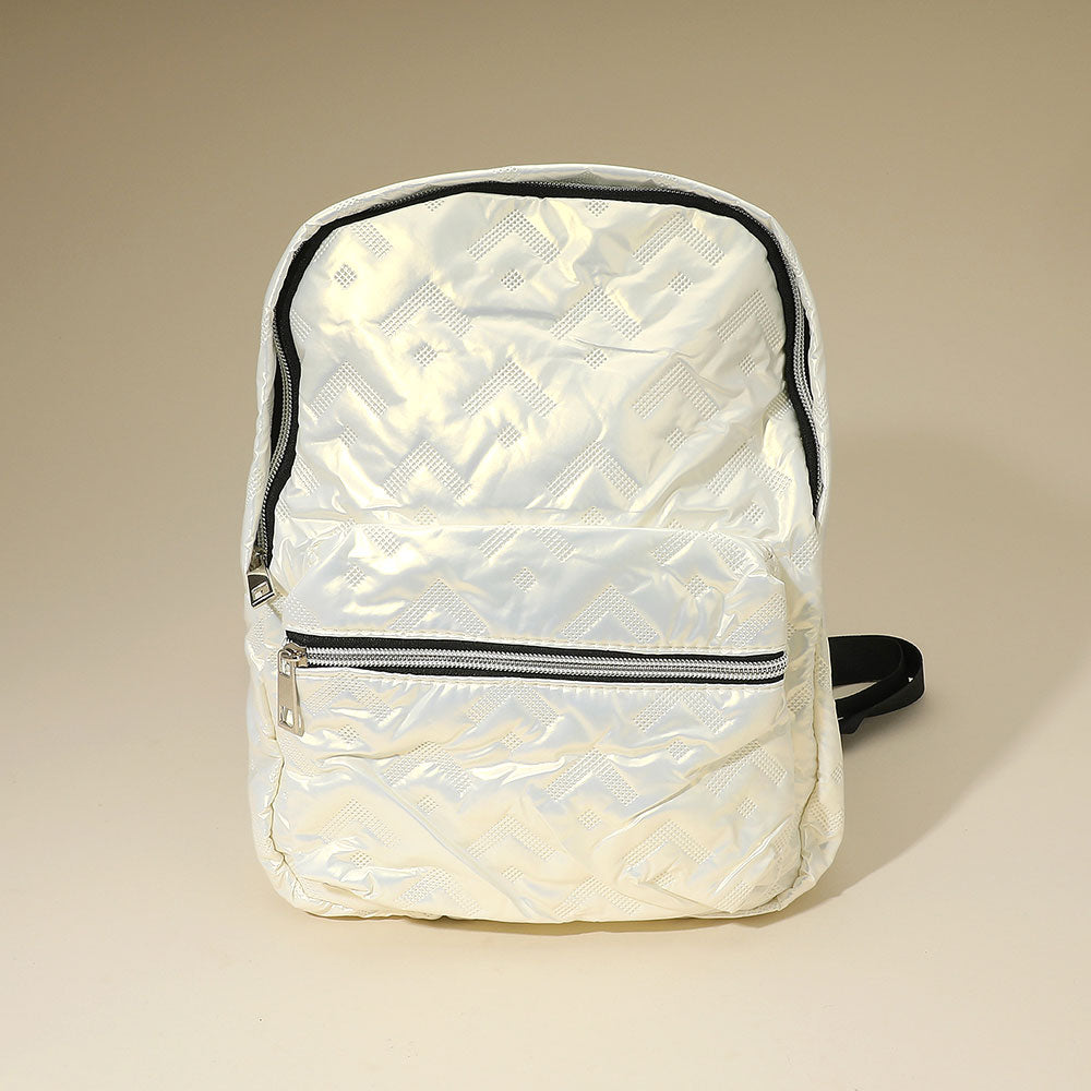 Shiny Quilted Everyday Backpack Bag