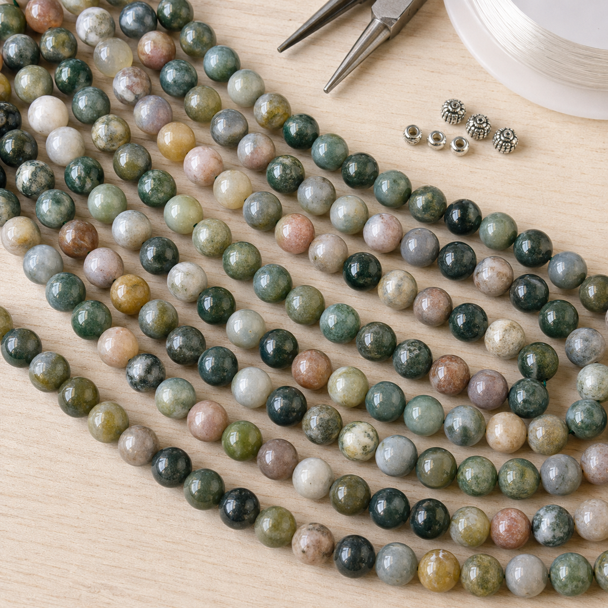 Fancy Jasper Beads, Natural Round Crystal Beads 4mm to 12mm