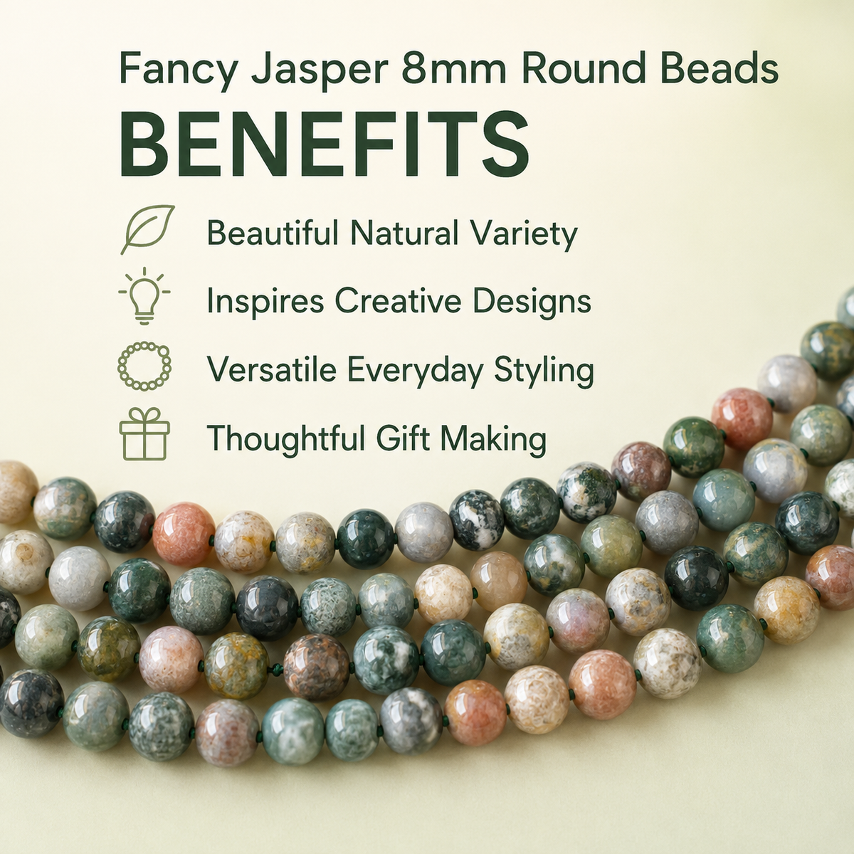 Fancy Jasper Beads, Natural Round Crystal Beads 4mm to 12mm