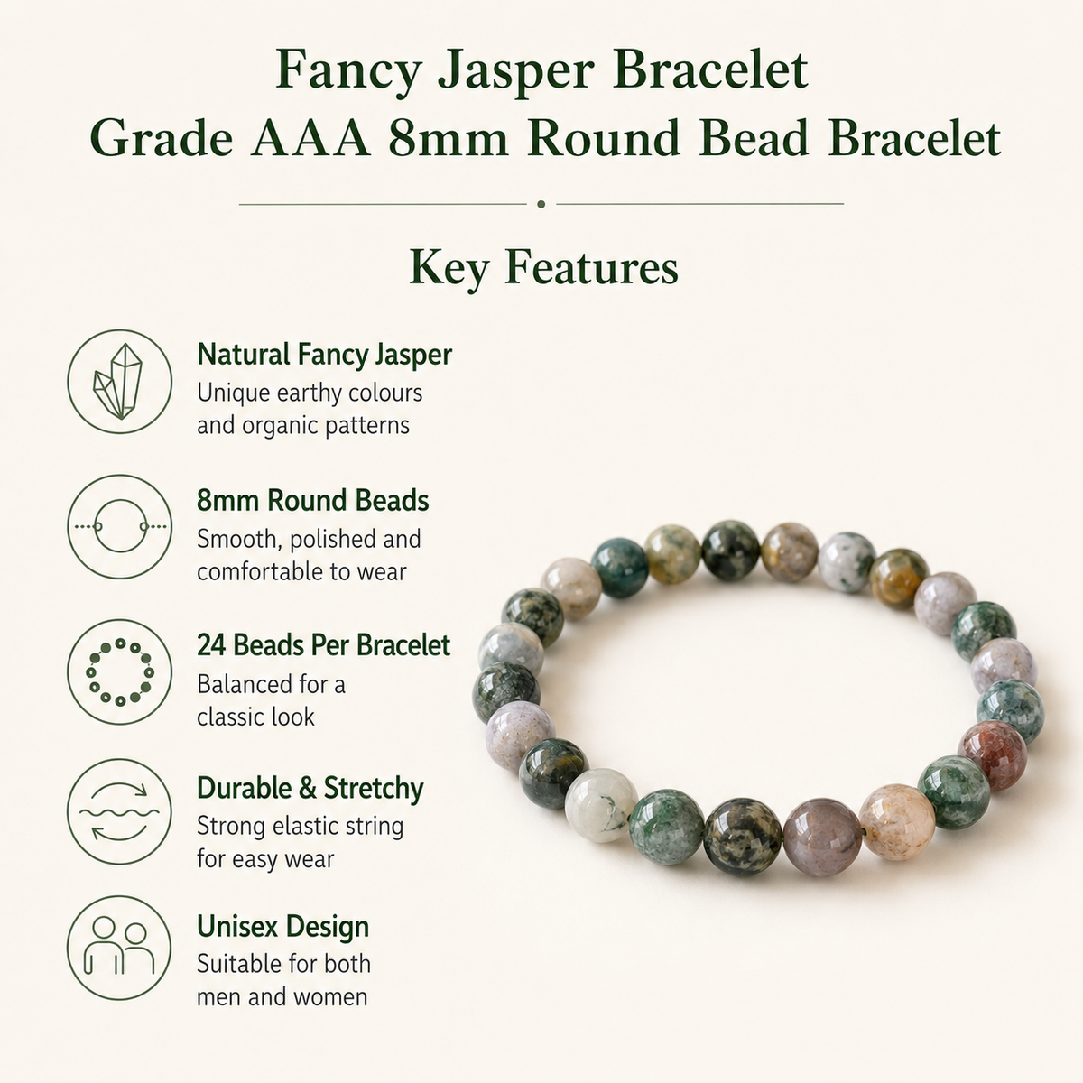 Fancy Jasper Bracelet (Confidence and Strength)