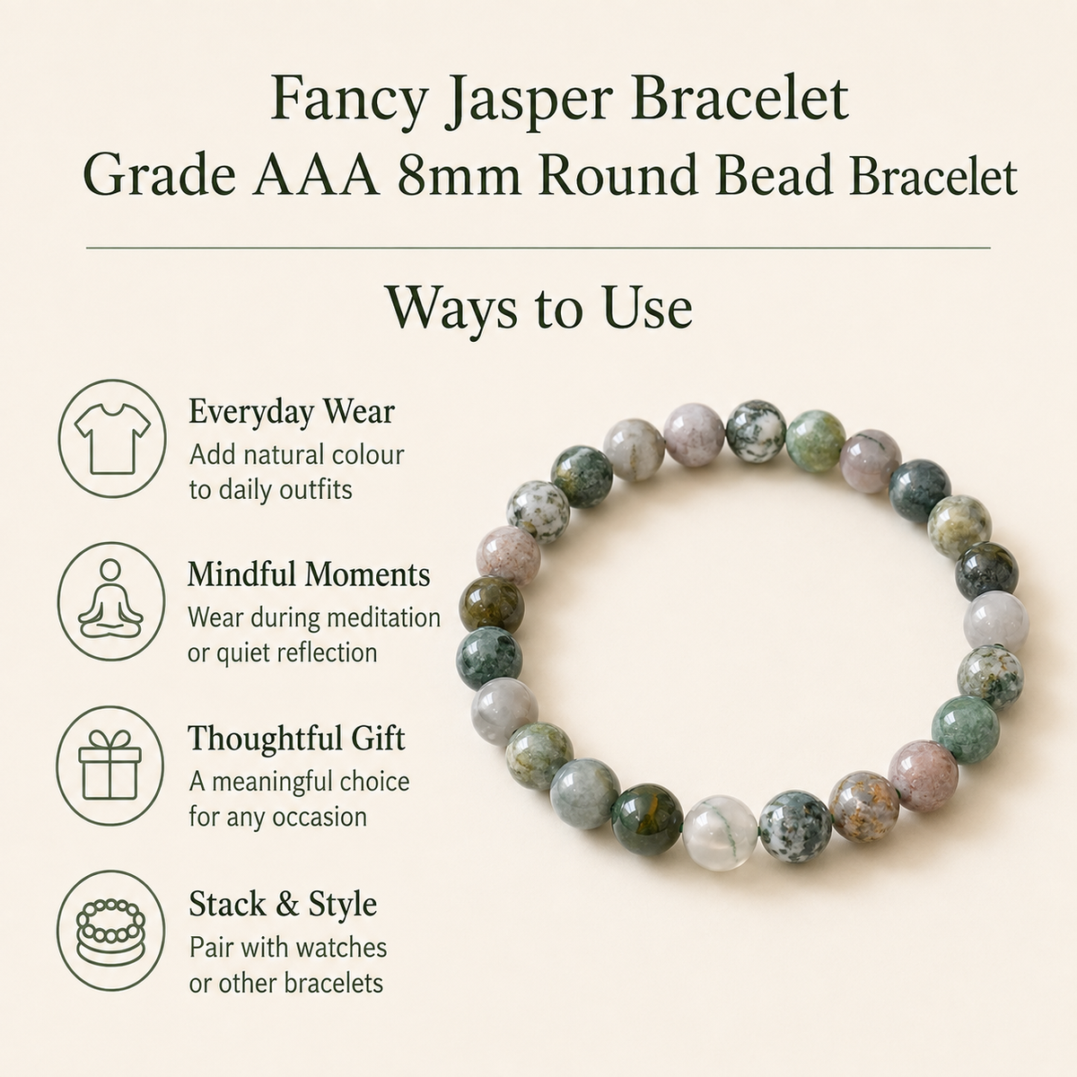 Fancy Jasper Bracelet (Confidence and Strength)