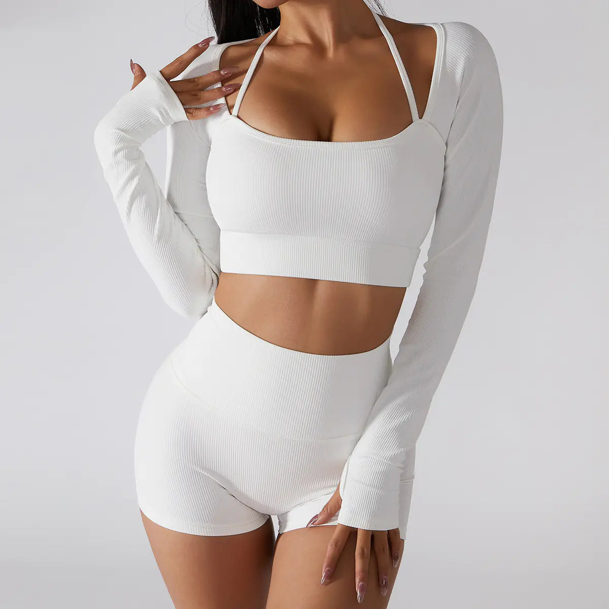 Women's Quick-Dry Long Sleeve Yoga Top with Padding - Lingerie