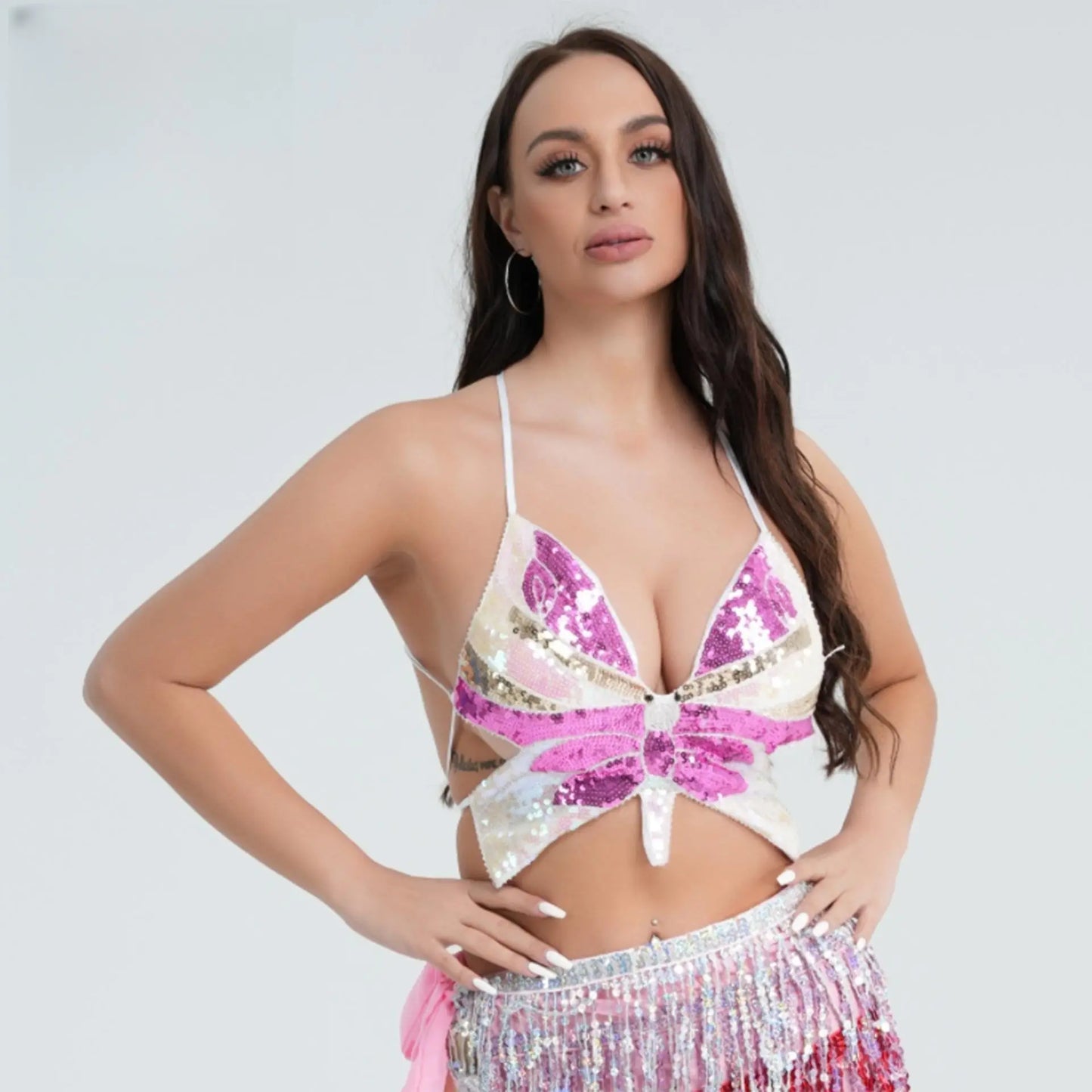 Sequined Butterfly Bra Top - Lingerie