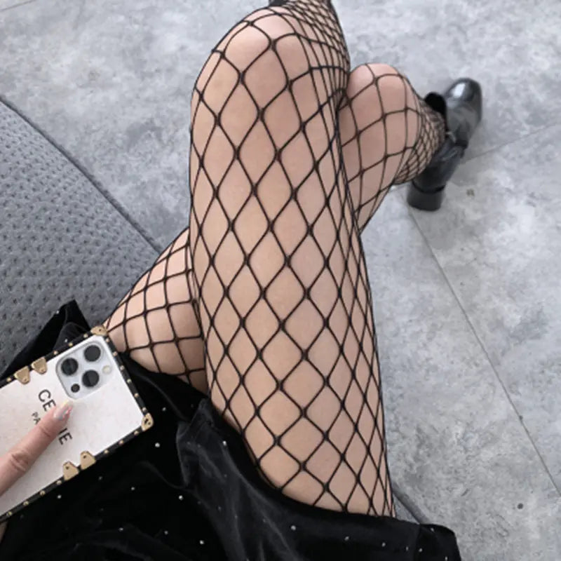 Japanese White Lace Bow Fishnet Stockings Set - Lingerie