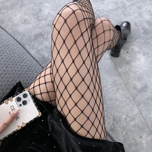 Japanese White Lace Bow Fishnet Stockings Set - Lingerie