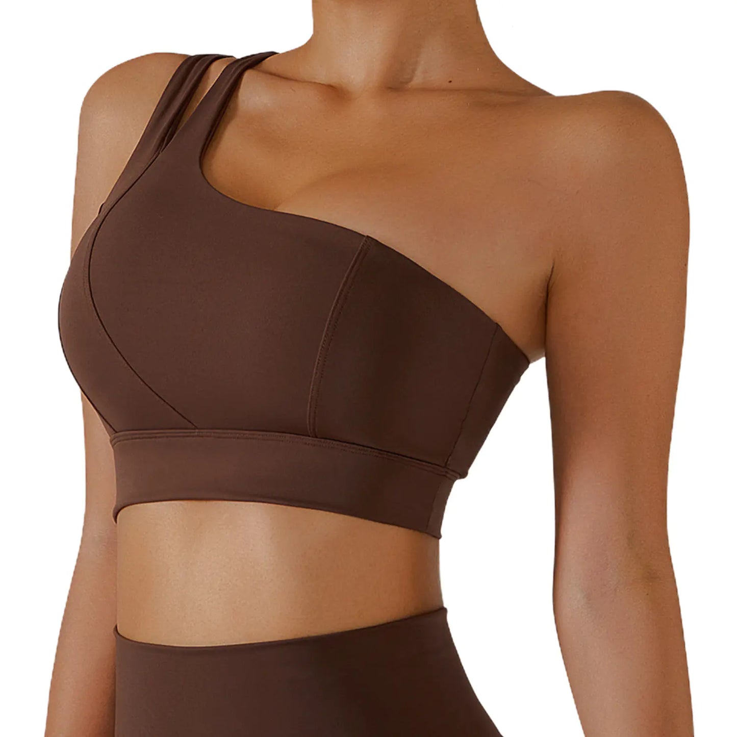 One Shoulder Women's Shockproof Yoga Sports Bra - Lingerie