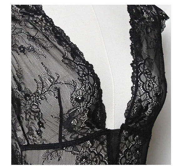 Lingerie Set with Lace Bodysuit and Accessories