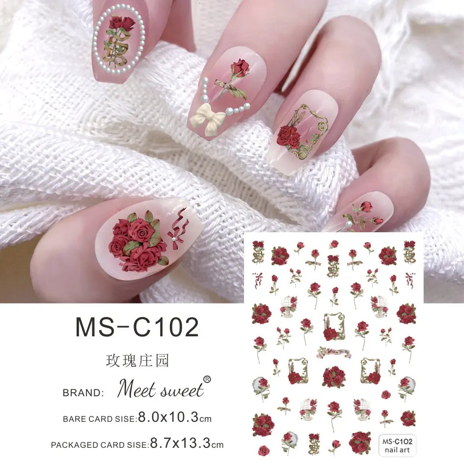 MEET SWEET Spring Summer Nail Art Stickers Wholesale