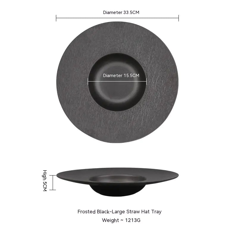 Creative Wide-brimmed Frosted Ceramic Plate