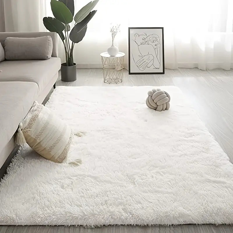 Soft Square Plush Rug and Decorative Throw Blanket 47x63in