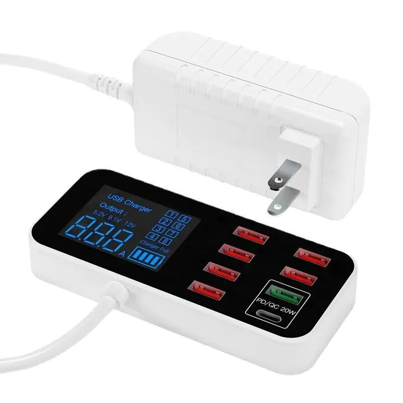 Multi USB 8-Port Fast Desktop Hub Wall Charger Charging Station Quick Charge 3.0