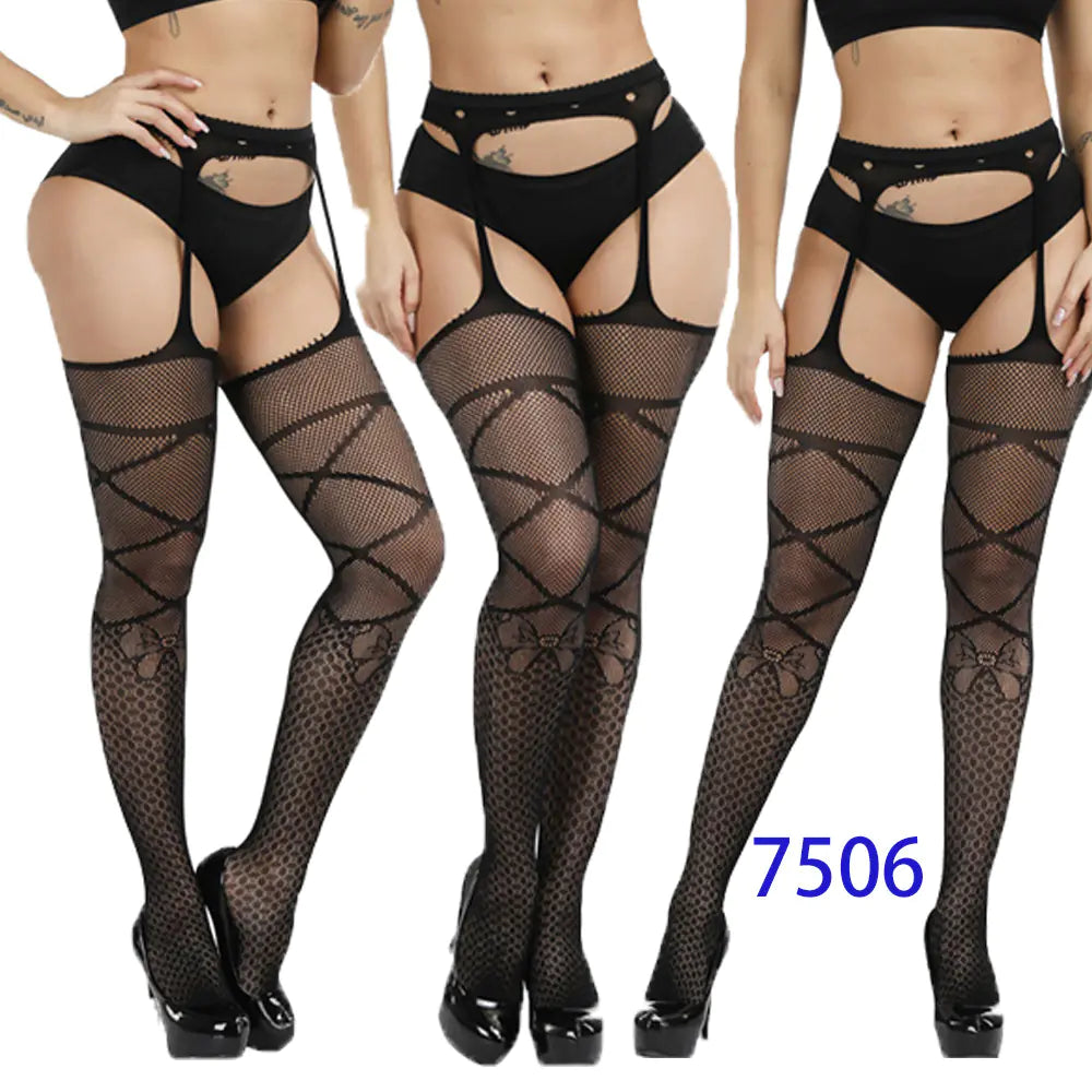 New Women's High Elasticity Open-Crotch Fishnet Stockings - Lingerie