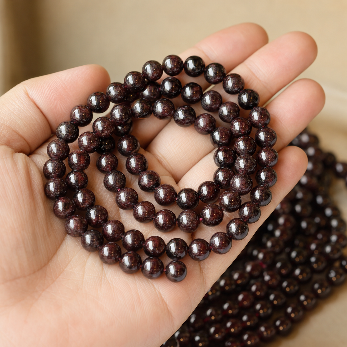 Garnet Beads, Natural Round Crystal Beads 4mm to 12mm