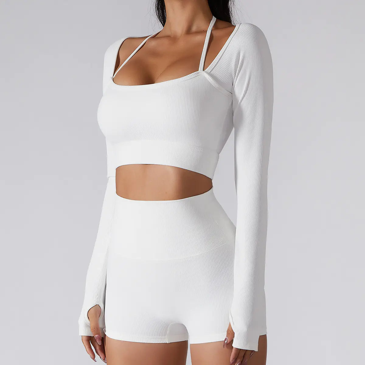 Women's Quick-Dry Long Sleeve Yoga Top with Padding - Lingerie