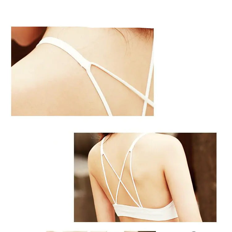 Cross-Front Bra with Removable Padding and Straps - Lingerie