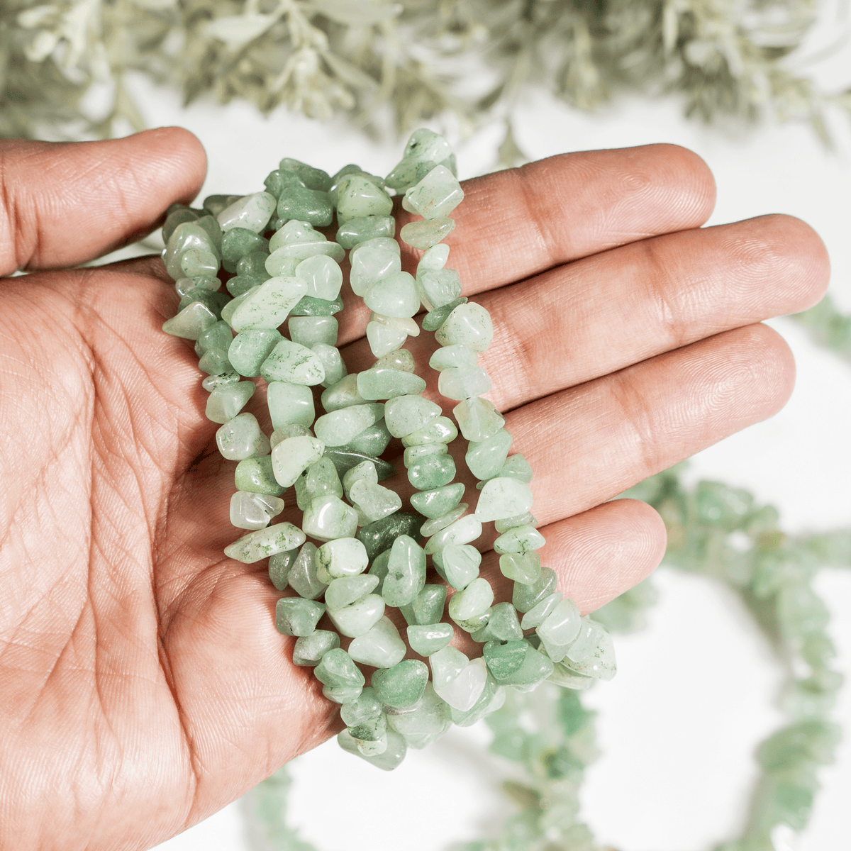 Green Aventurine Chip Bracelet (Attraction and Peace Of Mind)