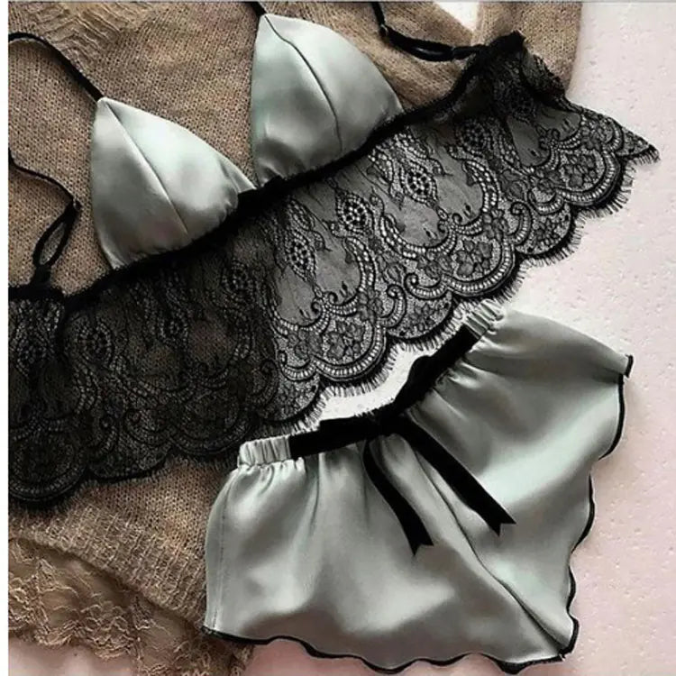Lace Two-Piece Women’s Swimsuit and Lingerie Set