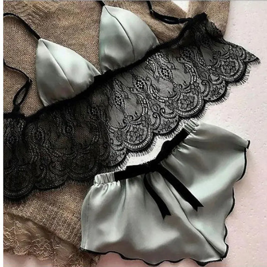 Lace Two-Piece Women’s Swimsuit and Lingerie Set