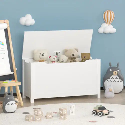 Children's White Wooden Toy Box