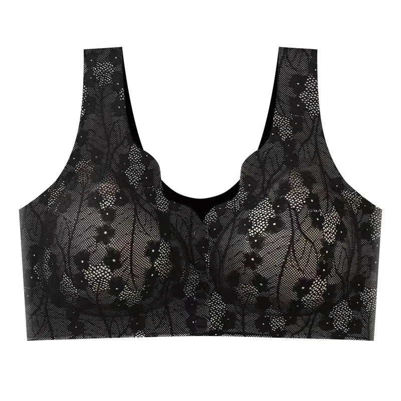 Plus Size Seamless Front Closure Bra for Mature Women - Lingerie