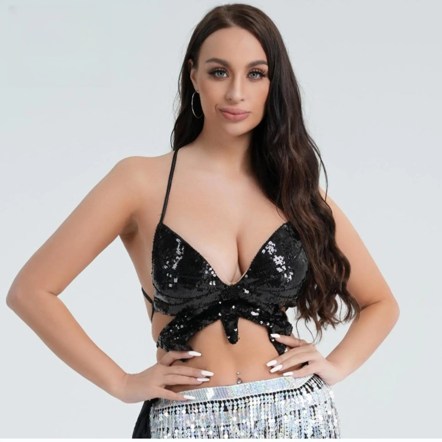 Sequined Butterfly Bra Top - Lingerie