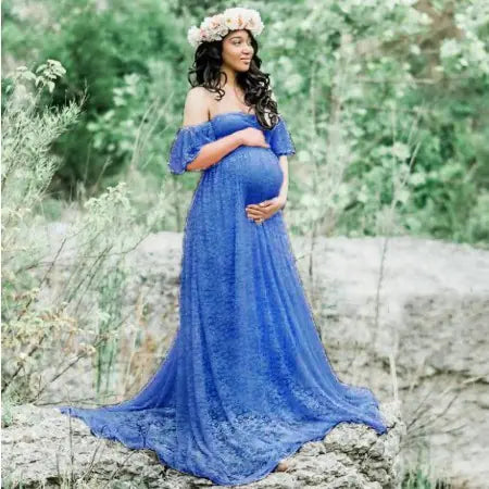 Maternity Photography Props Lace Wedding Dress Gown - 888
