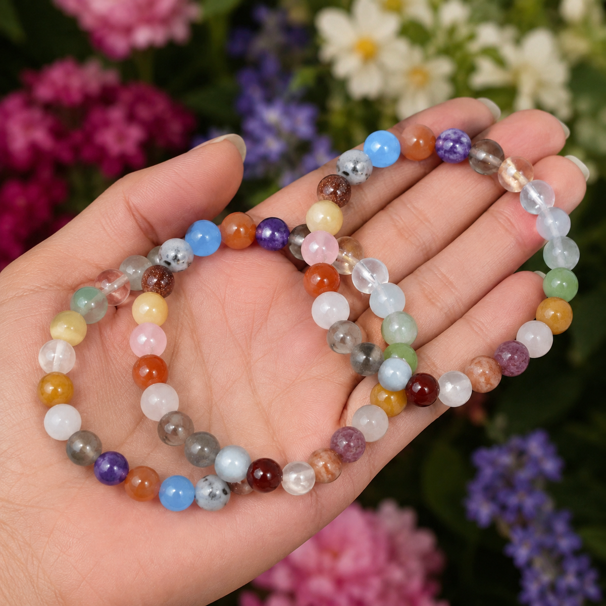 Happy Beads Crystal Bracelet, Assorted Crystal Bead Bracelet