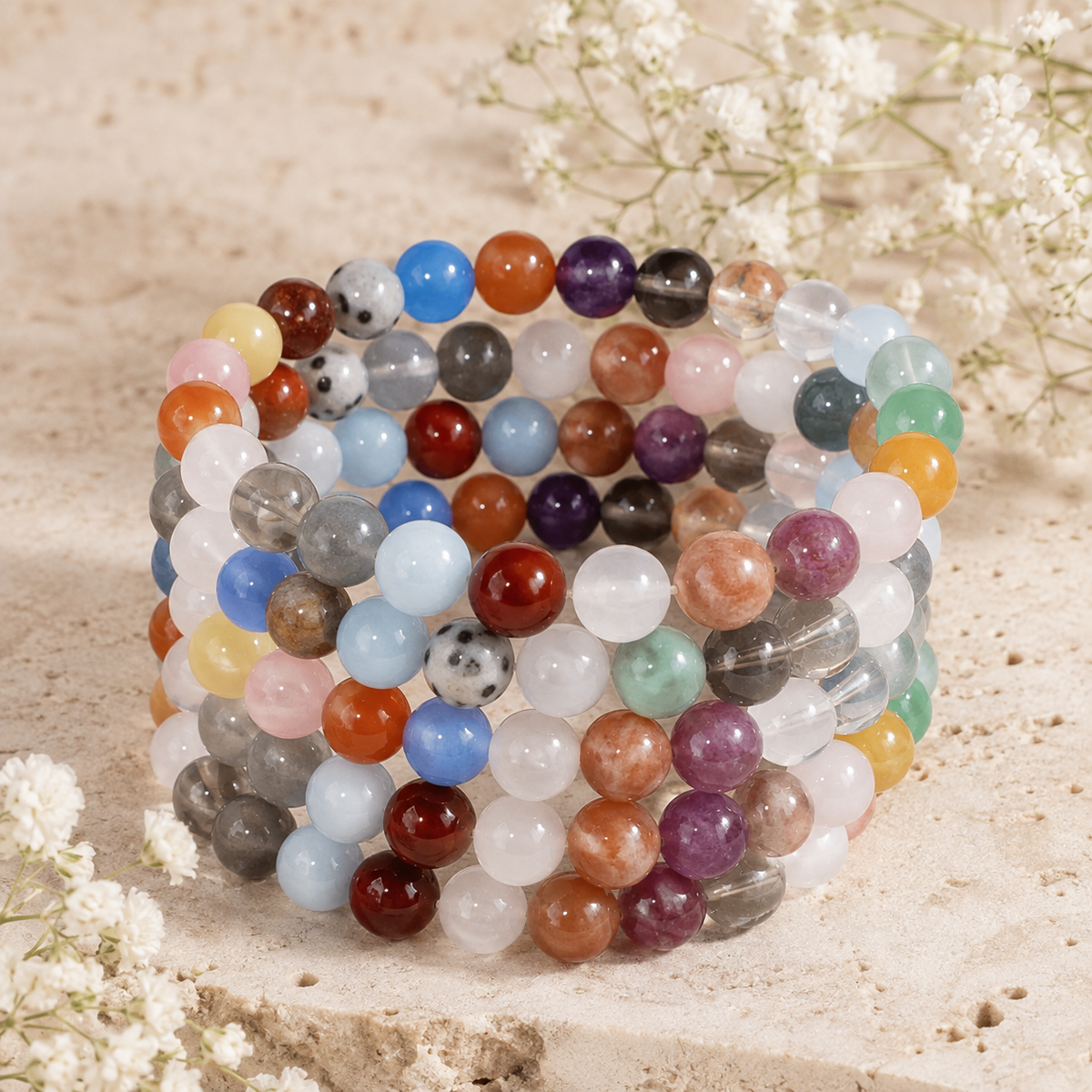 Happy Beads Crystal Bracelet, Assorted Crystal Bead Bracelet