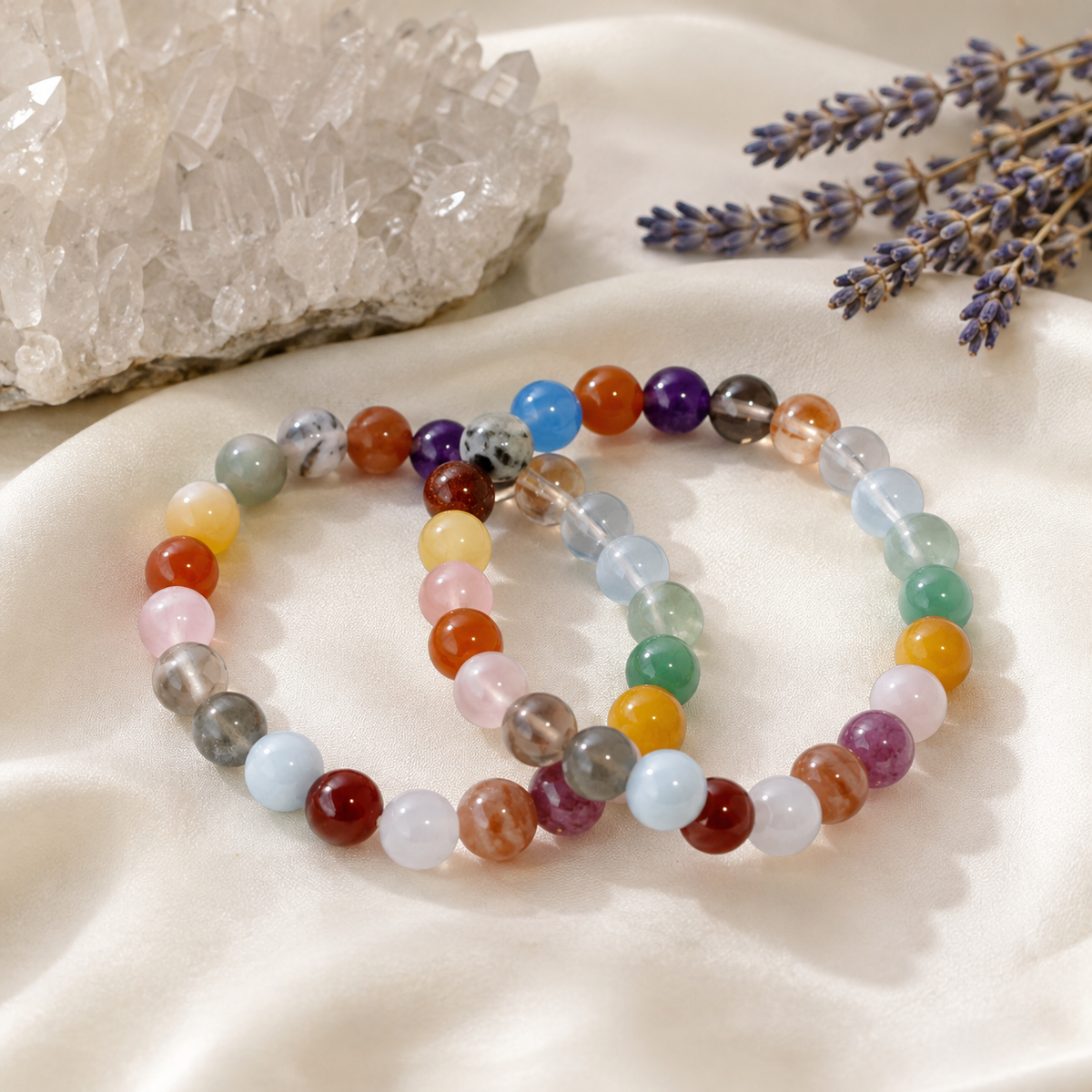 Happy Beads Crystal Bracelet, Assorted Crystal Bead Bracelet