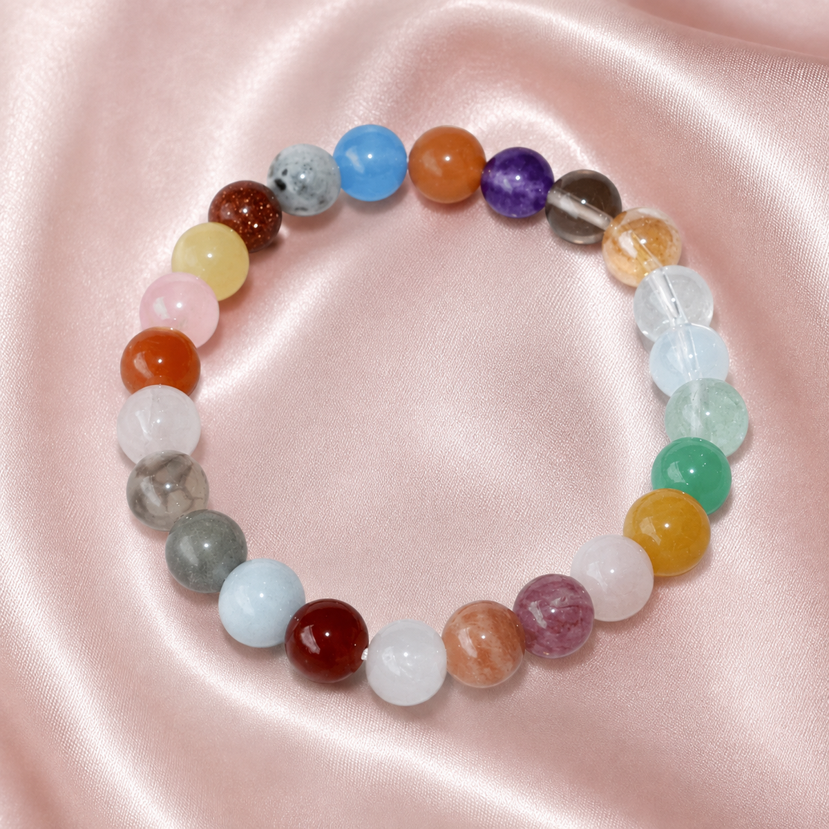 Happy Beads Crystal Bracelet, Assorted Crystal Bead Bracelet