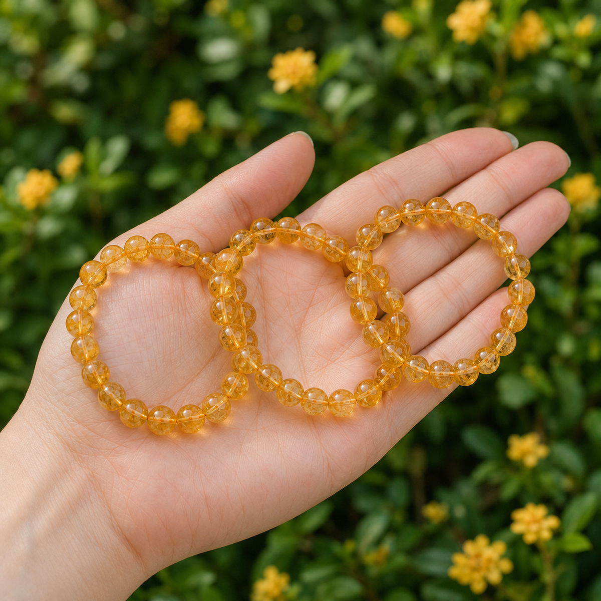 Heated Citrine Bracelet (Protection and Anxiety Relief)