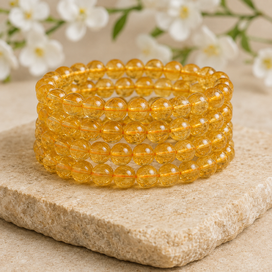 Heated Citrine Bracelet (Protection and Anxiety Relief)