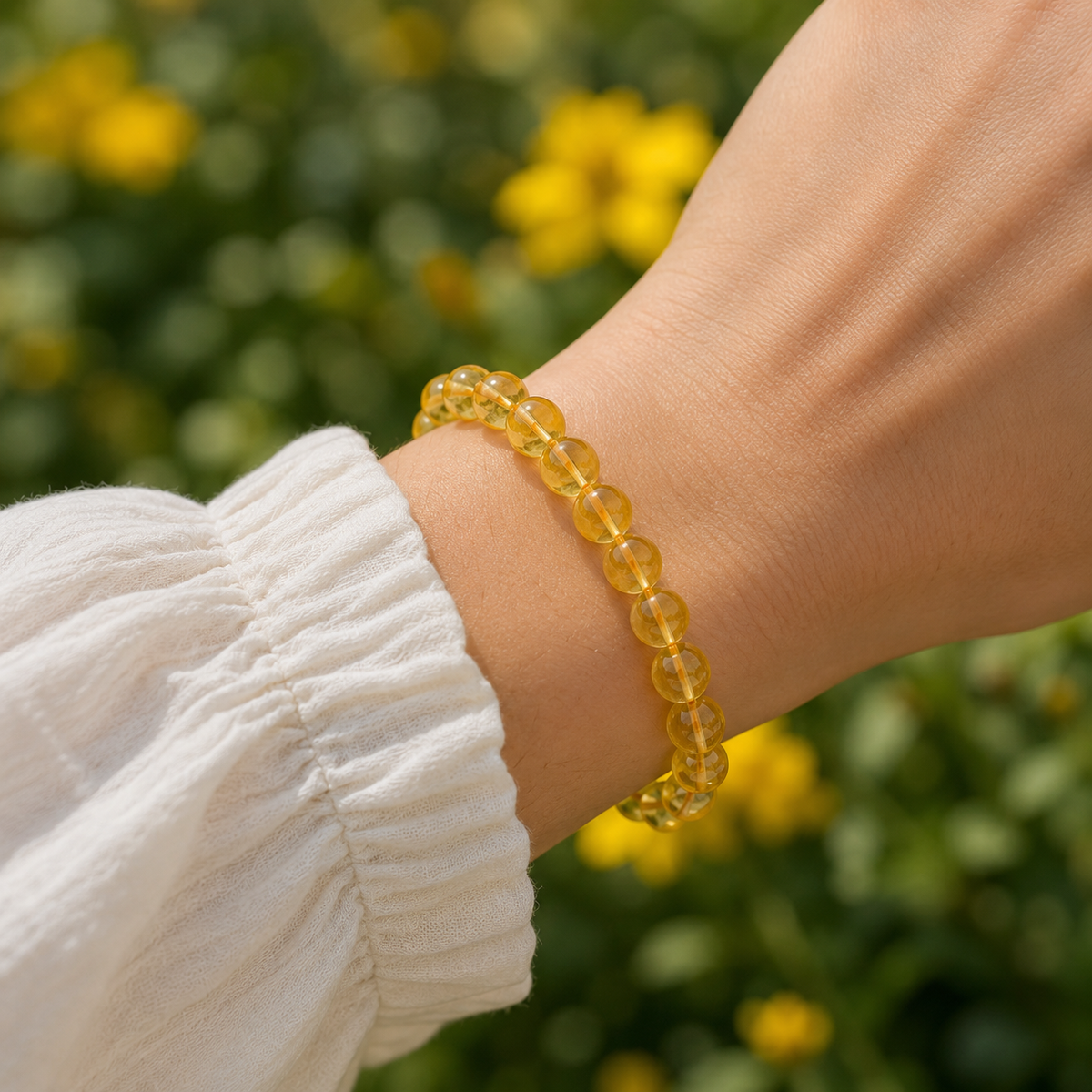 Heated Citrine Bracelet (Protection and Anxiety Relief)