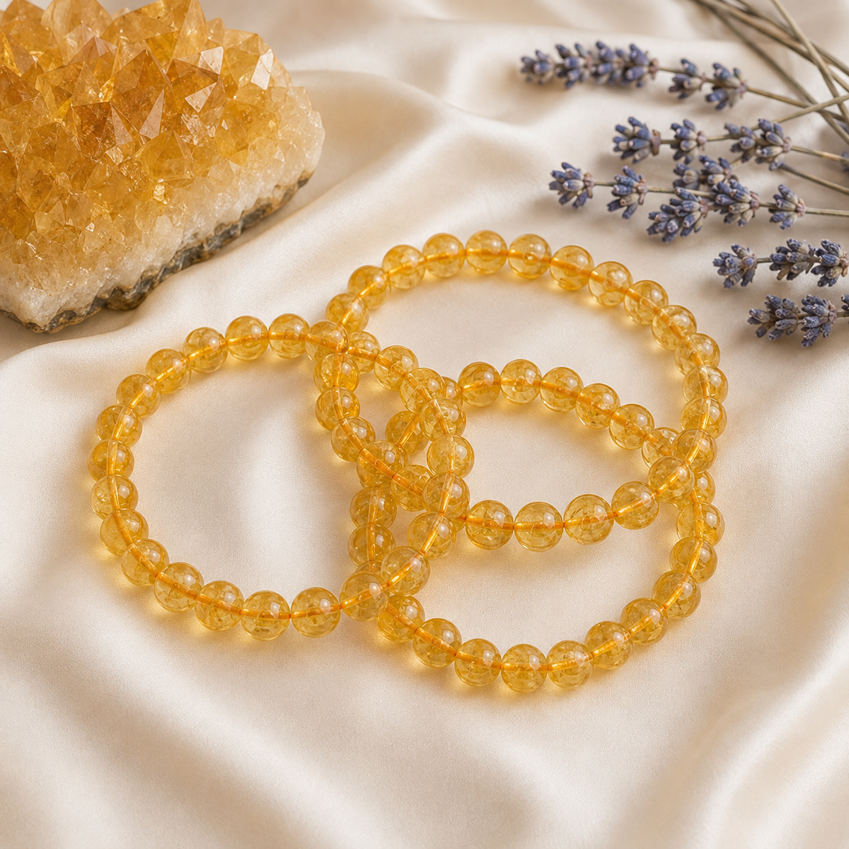Heated Citrine Bracelet (Protection and Anxiety Relief)