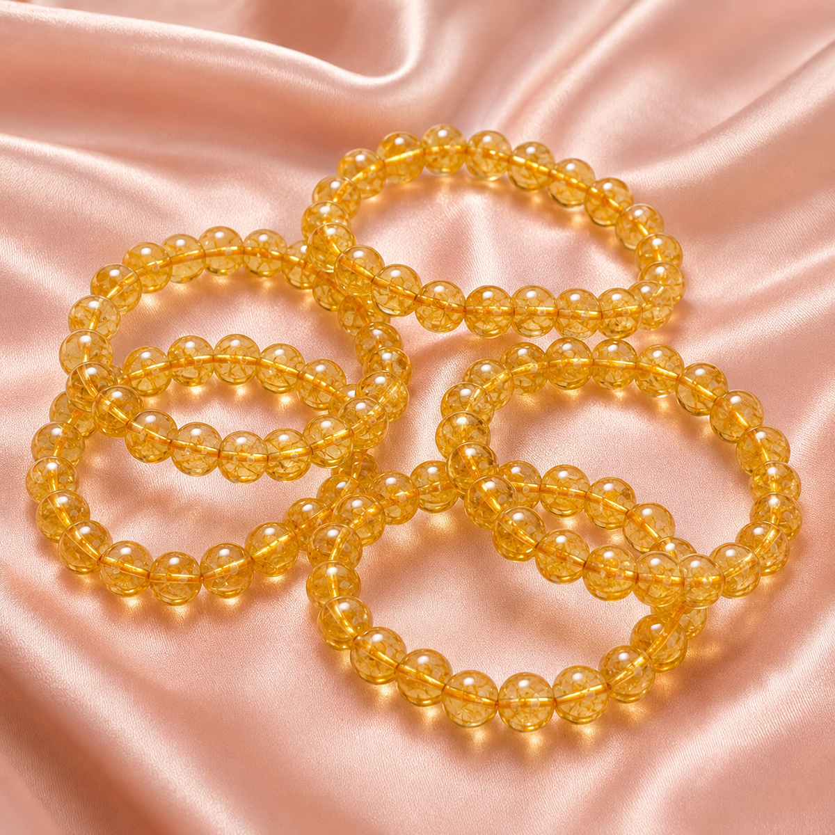 Heated Citrine Bracelet (Protection and Anxiety Relief)