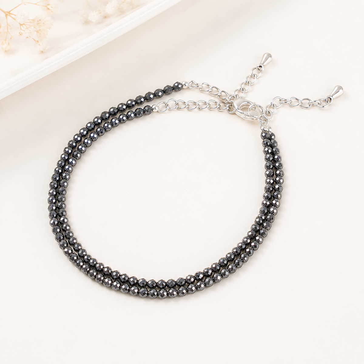 Hematite Crystal anklet for Healing, Protection & Grounding – Natural