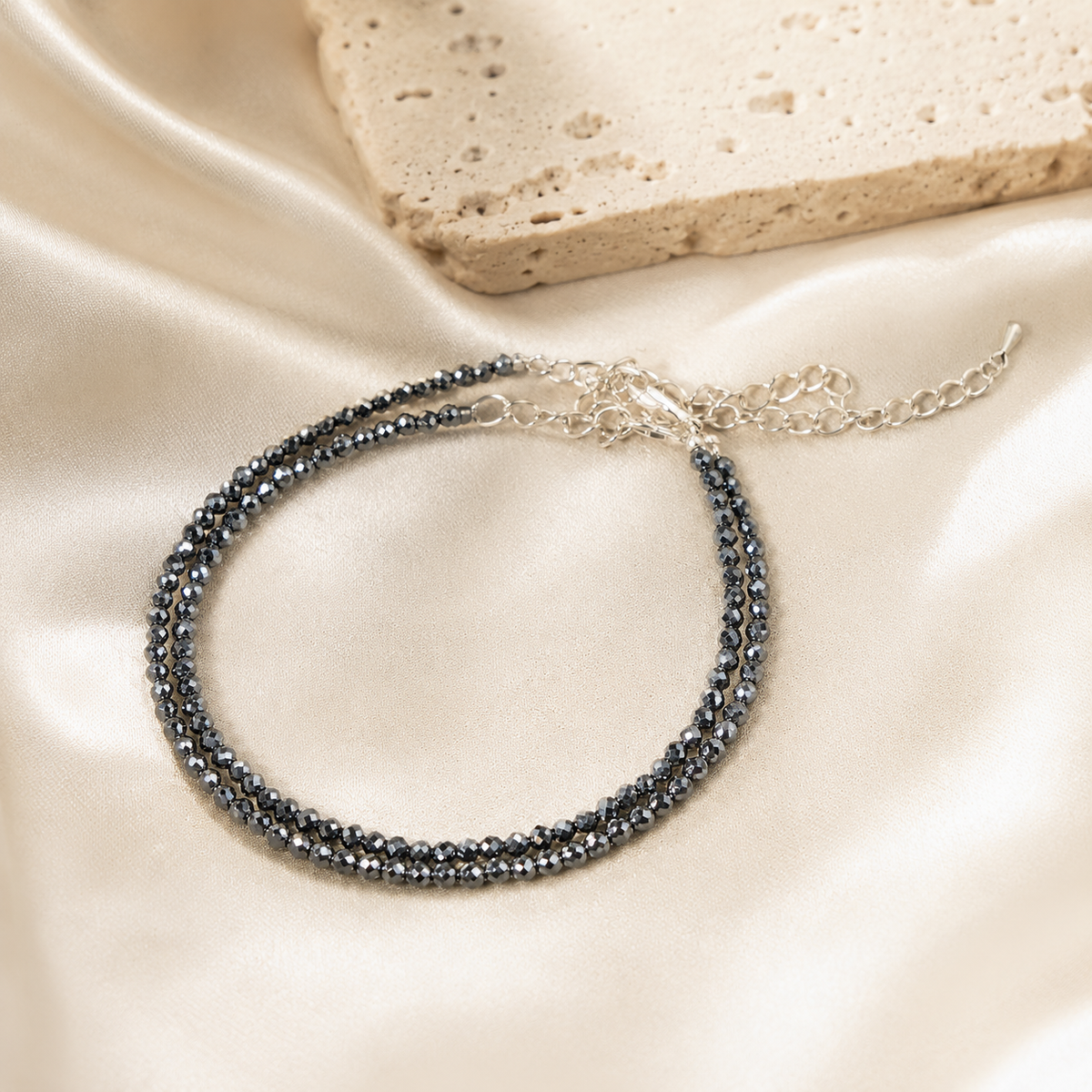 Hematite Crystal anklet for Healing, Protection & Grounding – Natural