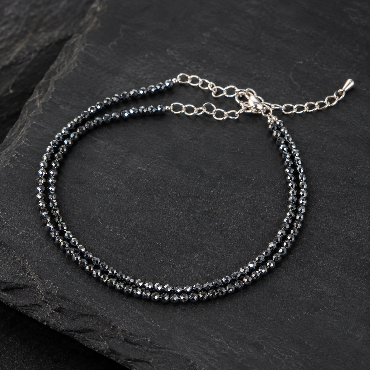 Hematite Crystal anklet for Healing, Protection & Grounding – Natural