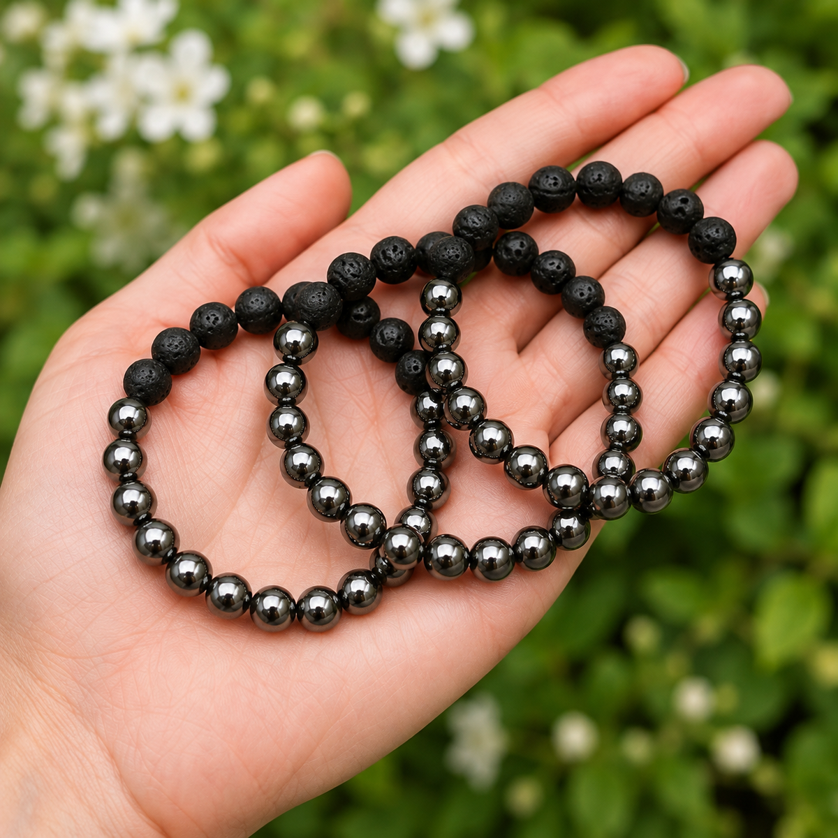 Hematite Diffuser Bracelet, Lava Diffuser Jewelry, Aromatherapy, Essential Oil Bracelet, Spiritual Gift, Yoga Gift for Her