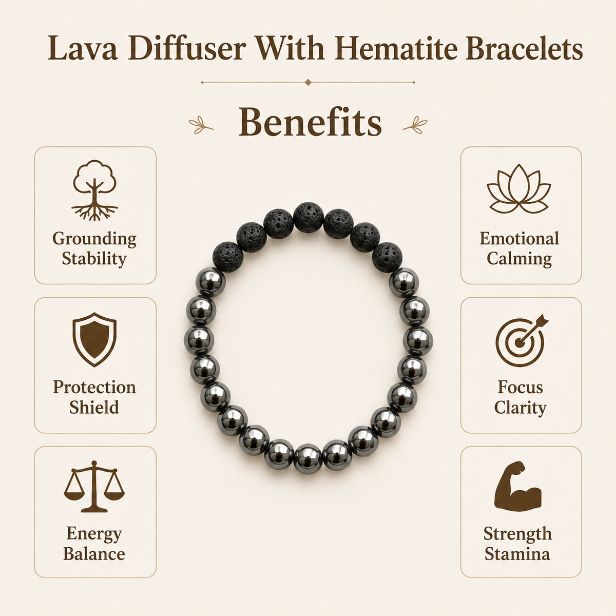 Hematite Diffuser Bracelet, Lava Diffuser Jewelry, Aromatherapy, Essential Oil Bracelet, Spiritual Gift, Yoga Gift for Her