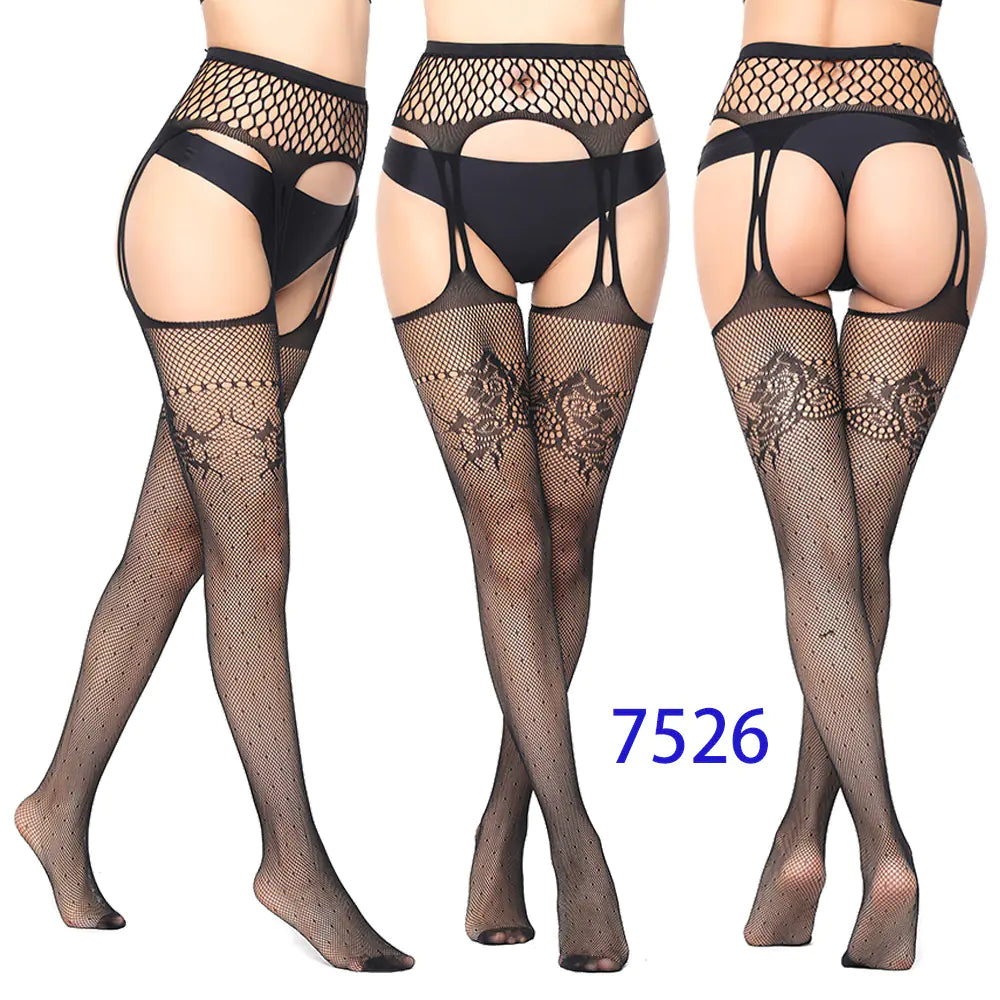 New Women's High Elasticity Open-Crotch Fishnet Stockings - Lingerie