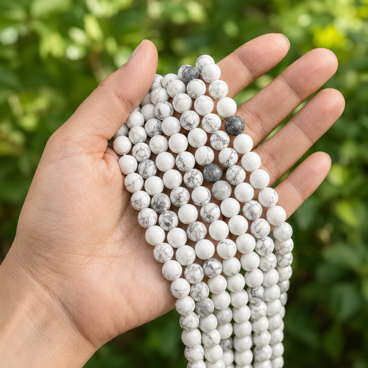 Howlite Beads, Natural Round Crystal Beads 4mm to 12mm