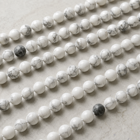 Howlite Beads, Natural Round Crystal Beads 4mm to 12mm