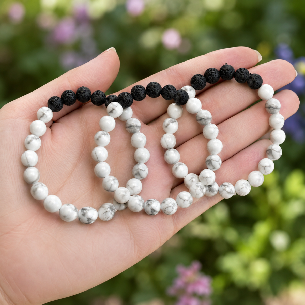 Howlite Diffuser Bracelet, Lava Diffuser Jewelry, Aromatherapy, Essential Oil Bracelet, Spiritual Gift, Yoga Gift for Her